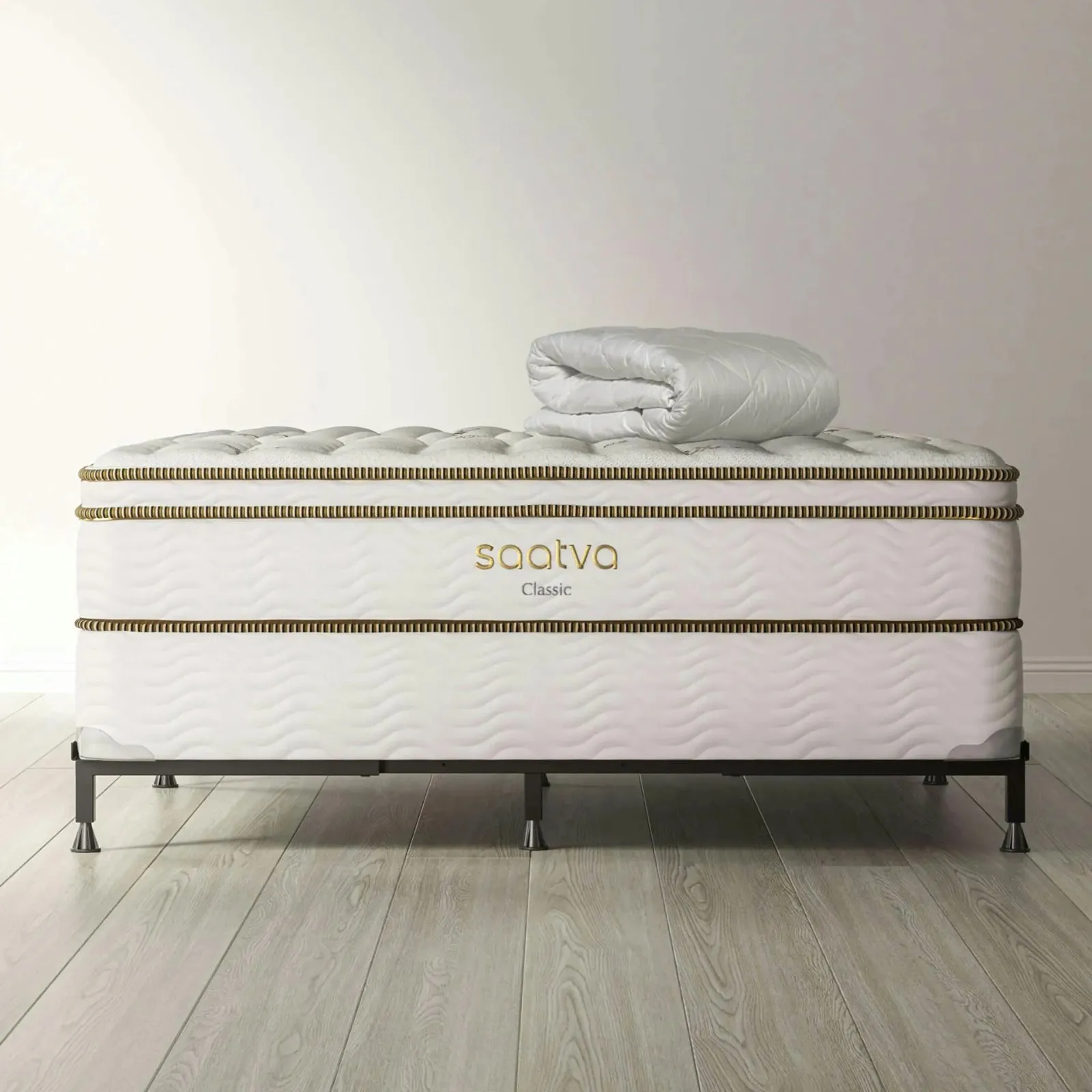 Saatva Zenhaven Latex Mattress with Luxury Plush and Gentle Firm comfort sides